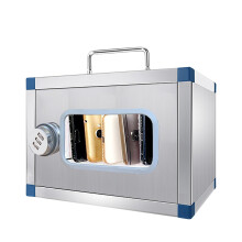 Steel Cell Phone Locker Cabinet with Secure Combination Lock for Office or School, Silver