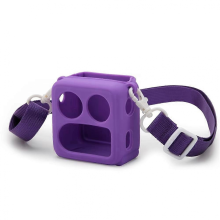 (Paars) Schokbestendige siliconen beschermhoes met schouderriem, anti-val organizer tas, waterdicht, anti-verlies voor Yoto Mini 24 B