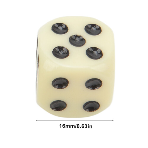 30PCS Beige 16MM Plastic Dice Set for Board & Math Games 1