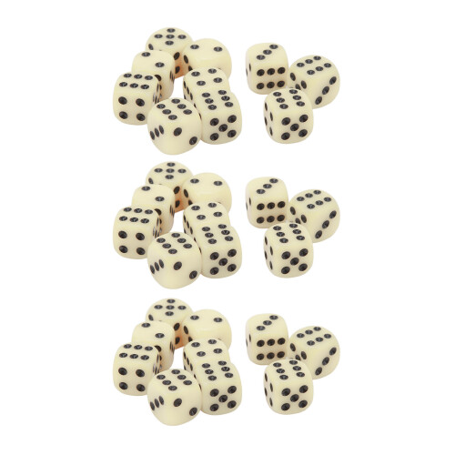 30PCS Beige 16MM Plastic Dice Set for Board & Math Games 2