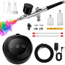 Kit aérographe avec compresseur d'air, kit aérographe haute pression 48 PSI 10 L/min avec buse de nettoyage 0,3/0,5 mm