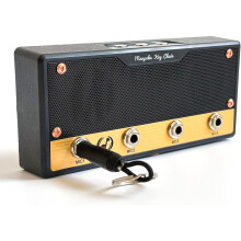 Colgador de Llaves y Llavero Estilo Amplificador de Guitarra para Montar en la Pared, Estilo Altavoz con 4 Enchufes de Amplificador, Regalo para