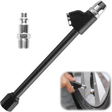 Air Chuck Tire Inflator Tool, 1/4 Inch FNPT Dual Tire Air Chuck with Quick Plug, Valve Stem Removal Tool