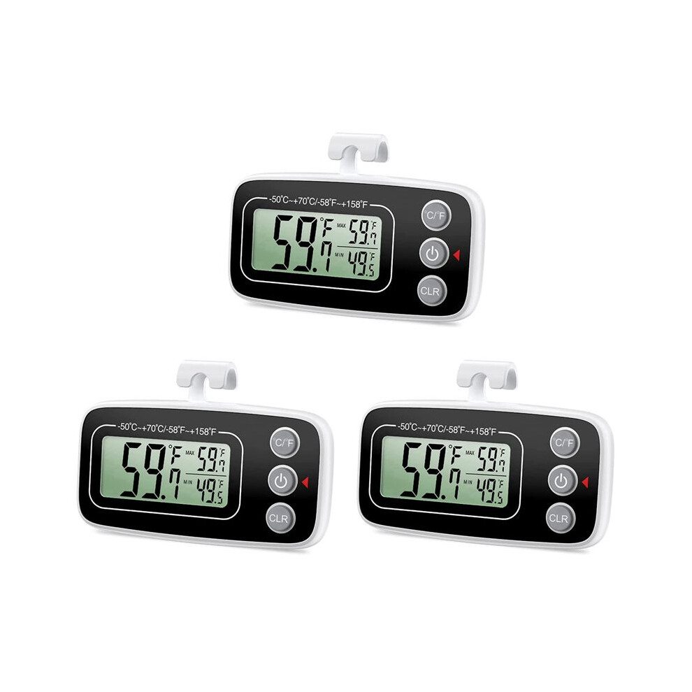 Fridge Thermometer, Digital Refrigerator Thermometer Waterproof Fridge Freezer Thermometer Monitor for Home 3Pcs