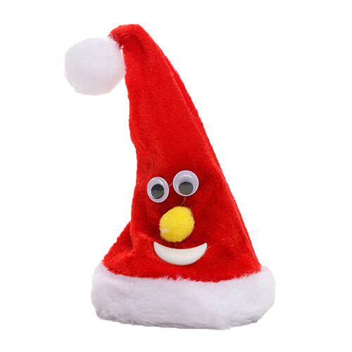 LED Music-Swinging Christmas Hat Flannel PC19cm