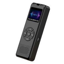 (Schwarz) Digitaler Audio- und Sprachrekorder mit LED-Farbdisplay, AB-Wiederholungsfunktion, tragbarer MP3-Recorder für Interviews und Gesch