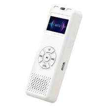 (Valkoinen) digitaalinen äänitallennin LED-värinäyttö AB-toisto kannettava tallennin MP3 haastatteluihin, yrityskäyttöön