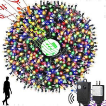 Motion Sensor Music Christmas Lights Outdoor Indoor, 108FT 300LED Christmas Tree Lights, Multicolor Christmas String Lights for Tree Party H