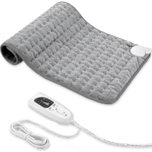 Heating Electric Pad For Back, Shoulders, Abdomen, Legs, Arms, Electric Heating Pad With Heat Settings, Auto Shut Off, Silver Gray
