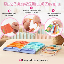 Card Holder for Yoto Cards, 20Pcs Reusable Card Holders with 20 Rings, Kids Travel Carrier for Efficient Card Storage