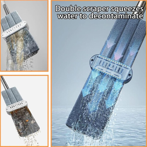 Flat Mop Squeeze Magic Microfiber Cloth Acarid Cleaner Floor Mop Hand Washing Squeegee Easy to Drain 1