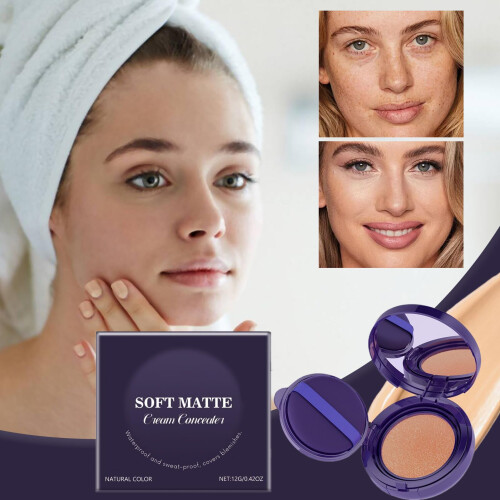 Waterproof Under Eye Concealer with Long Lasting Matte Finish, Sweatproof Full Coverage Hydrating Formula 1