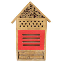 Wooden Bee House for Garden, Durable Wood, Supports Solitary Bees, Boosts Pollinator Activity