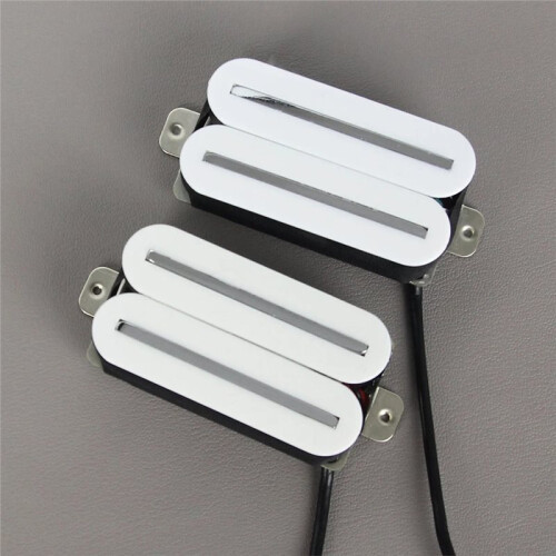 Vit Keramisk Humbuckerpickup för Elgitarr, Dubbla Räls, Varm 14K/7K 2