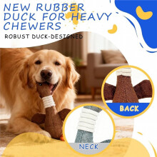 2026 New Indestructible Duck Dog Toy for Heavy Chewers with Interactive Squeaker