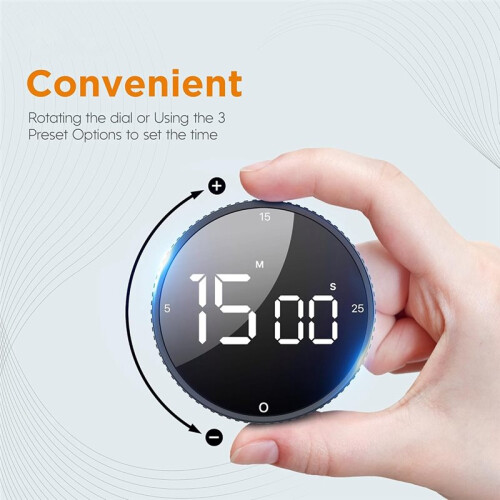 Magnetic Kitchen Timer for Cooking, Building Large Display Digital Countdown Timer, 3 Preset 5/15/25 Mins Loud Alarm 1