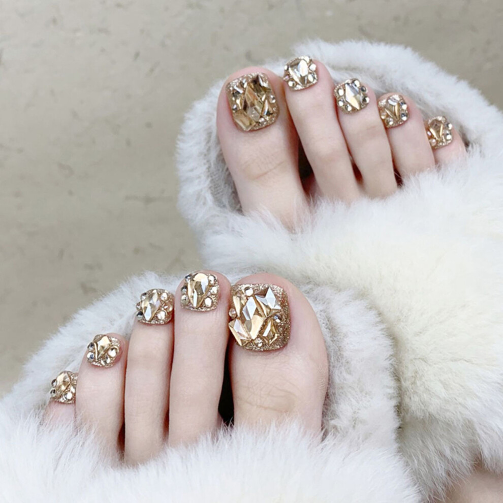 Roc-Electron (S) Glitter False Toenails - Comfortable & Stylish Manicure