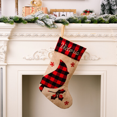 Cloth Christmas Stocking47x21cm Multicolour with 2