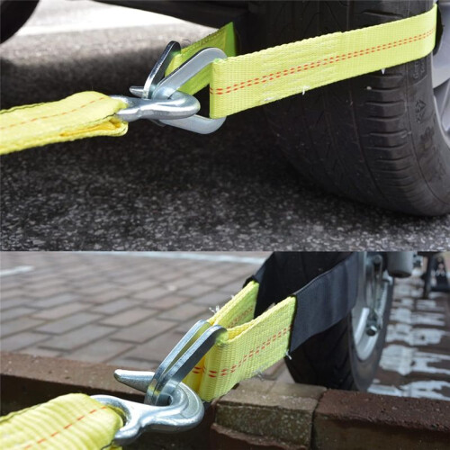 Pacote com 4 Cintas de Eixo de 24x2 Polegadas com Manga Protetora e Anel D para Proteger o Transporte Do Carro, Cintas de Amarração Do Eixo 2