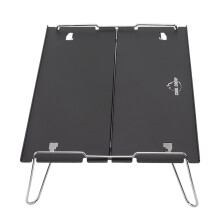 Tragbarer schwarzer Klapp-Picknicktisch aus Aluminiumlegierung  
30x21x8 cm für Camping & Reisen
