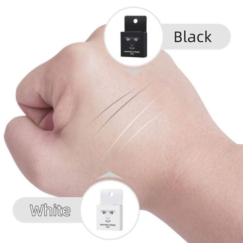 Preinked Eyebrow Mapping String for Microblading, Precise Mapping Lines and Fast Symmetry 10m White 1