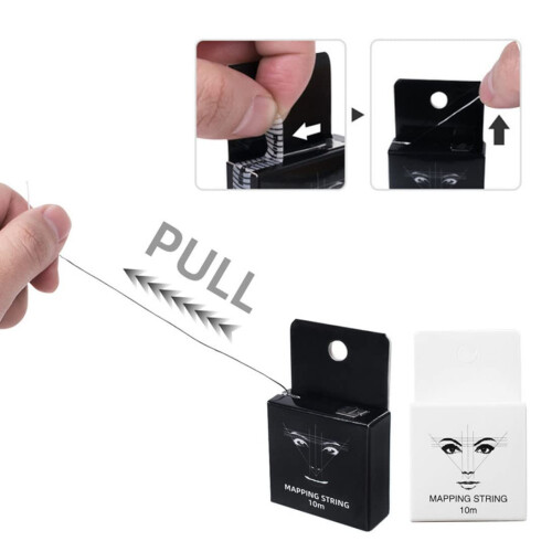 Preinked Eyebrow Mapping String for Microblading, Precise Mapping Lines and Fast Symmetry 10m White 2