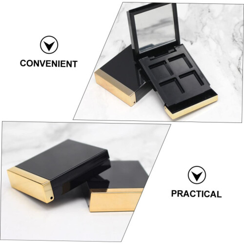 Empty Eyeshadow Palette with Mirror, 4 Grid Travel Makeup Compact Case for Eyeshadow Blush 2