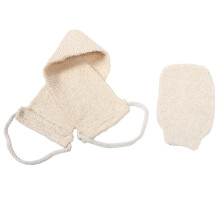 2 Pcs Sisal Exfoliating Back Scrubber and Bath Gloves Set for Shower DualSided Body Scrub Mitt for Smooth Skin