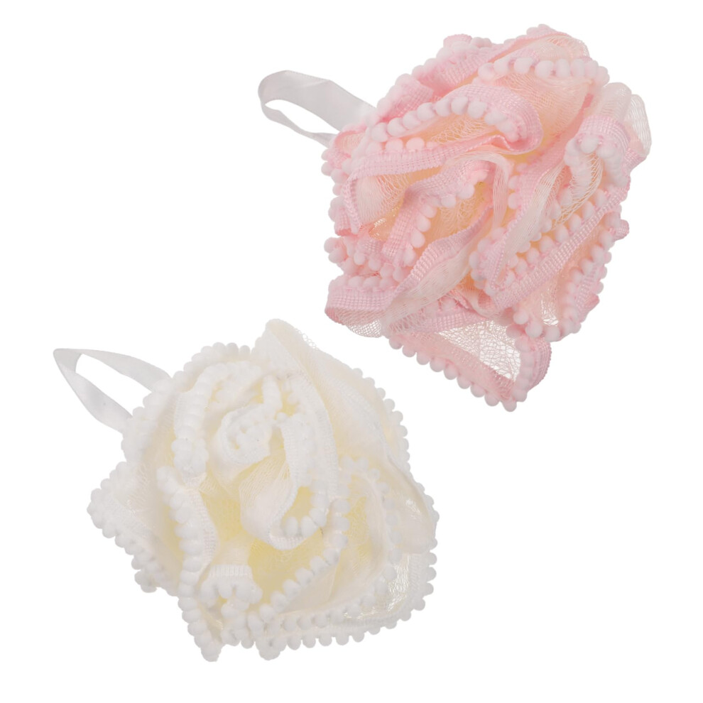 2pcs Soft Bath Shower Loofah Body Exfoliating Scrubber for Women Gentle Skin Exfoliation