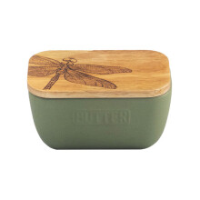 The Just Slate Company Dragonfly Sage Green Butter Dish