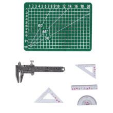 Miniature Caliper Ruler 1:12 Scale Alloy Dollhouse Cutting Pad for Surfaces