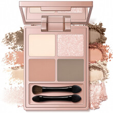 Matte Glitter Eyeshadow Nude Palette Champagne Brown Peach Pink Coffee Beige Pigment with Brush