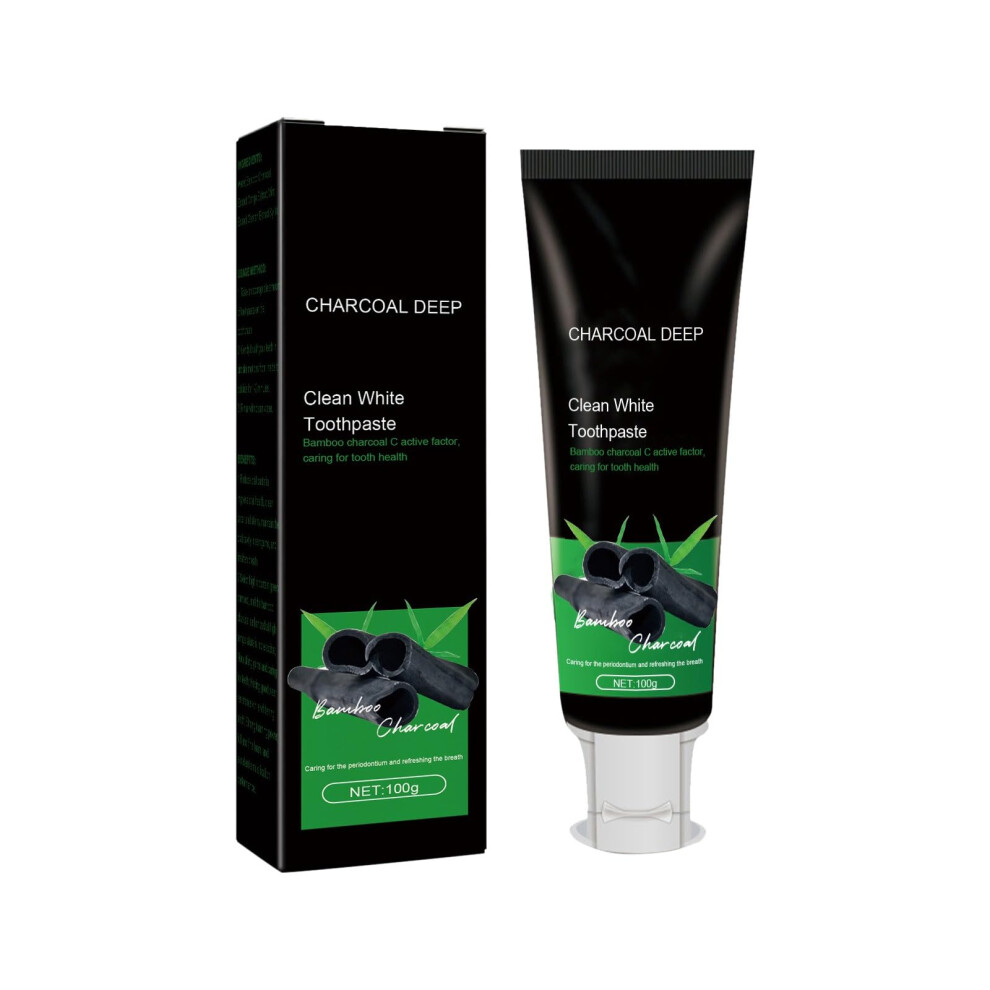 Black Bamboo Charcoal Toothpaste For Whitening And Fresh Breath, Deep Clean Formula For Sensitive Teeth, 1.92Oz