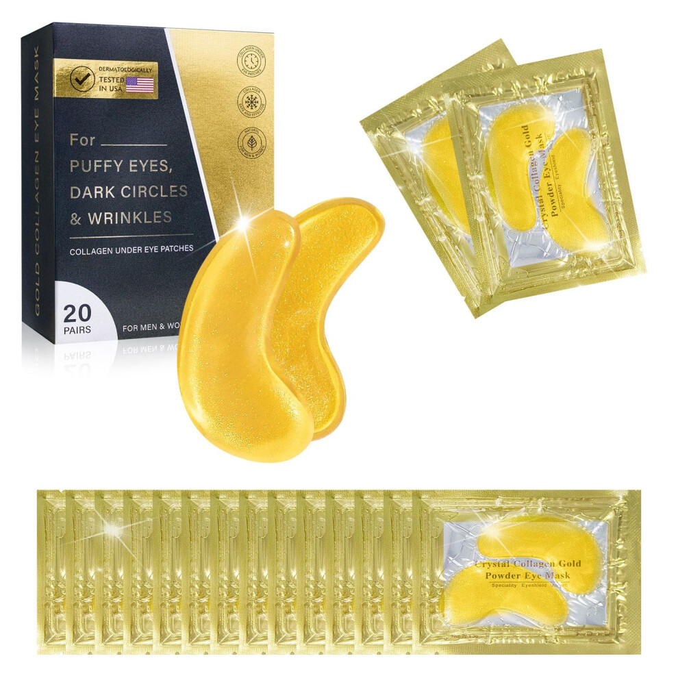Dark Under Eye Patches For Puffy Eyes And Circles, Hydrating Eye Mask For Fine Lines, 20 Pairs