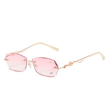 Rimless Reading Glasses 4.0 for Women, Anti Blue Light Protection, Elegant Gold Finish, Clear Magnification