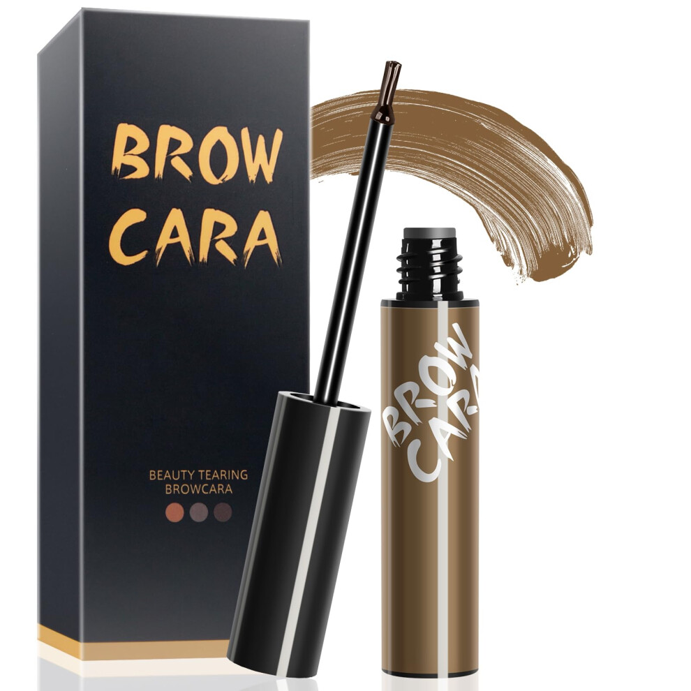 Brown Peel Off Eyebrow Gel Tint Kit With Stencils, Longlasting Waterproof Brow Tattoo For Natural Fuller Look (Warm )