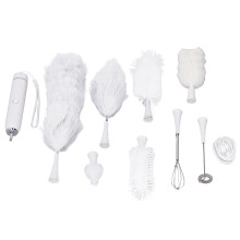 Electric Bottle Brush Set IP65Waterproof Replaceable Heads Cleaning Tool with Nipple Brush Milk Freighter Feather Duster