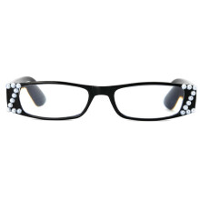 2.5x Blue Light Blocking Reading Glasses for Women, Black Rectangle Readers with Clear Magnification
