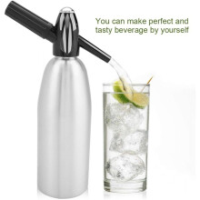 Soda Water Bottle 1L Portable Soda Syphon Bottle Soda Maker with Pressure Regulator for DIY Mojitos Cocktails Juices