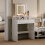 MCC Dressing Table Adjustable LED Mirror Vanity Table Make up Desk and Drawers  Tulsa White 2