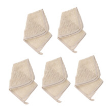 5Pcs Exfoliating Shower Towel Set, Natural Linen Bath Scrubber for Face and Back, Deep Cleansing