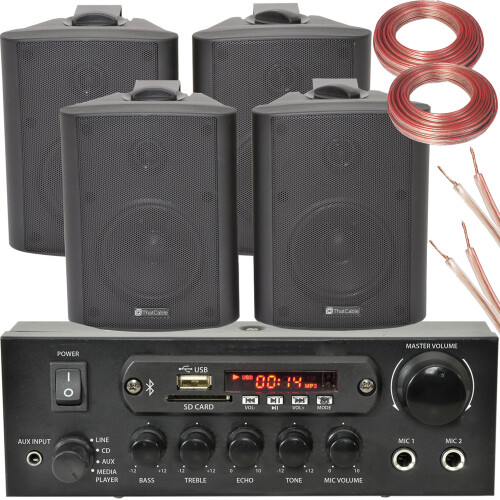 Loops Bar Restaurant Bluetooth Wall Speaker System 110W Wireless Amp HiFi Music Kit