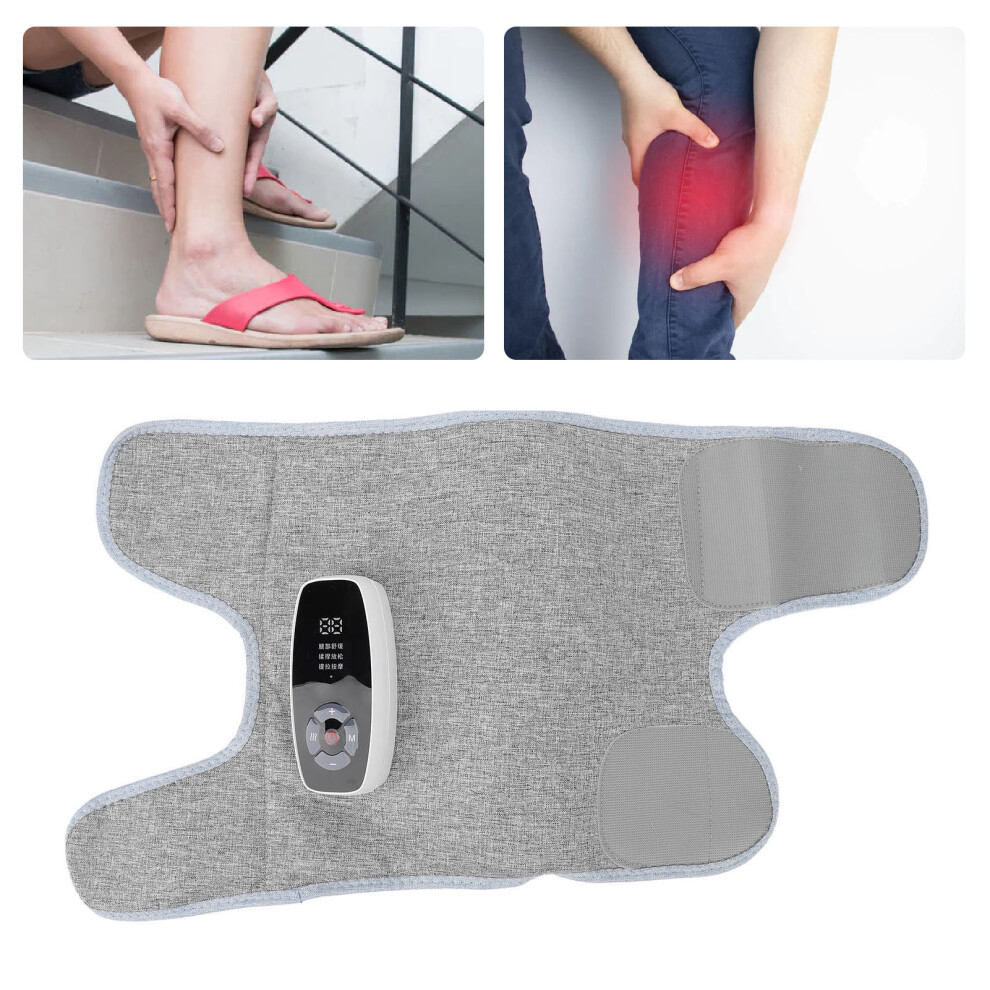 Grey Air Calf Compression Massager Heating Kneading Adjustable Vibration