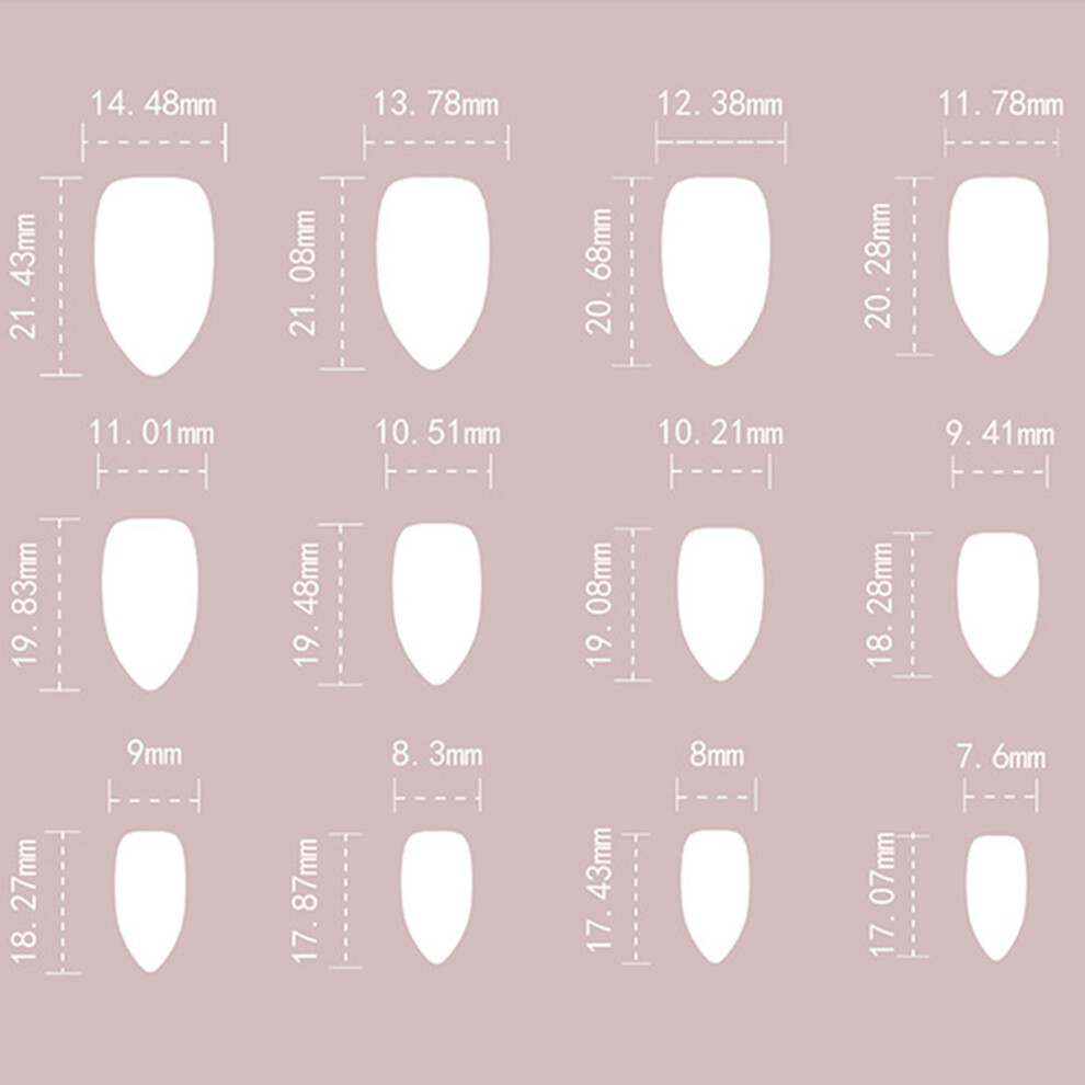 Roc-Electron Pink (Jelly Glue Model) Almond Press-On Nails With Bow & Heart For Women