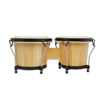 6 Inch Wooden Djembe Drum with Easy Tuning Wrench, Warm Tone Bongo Style Hand Percussion