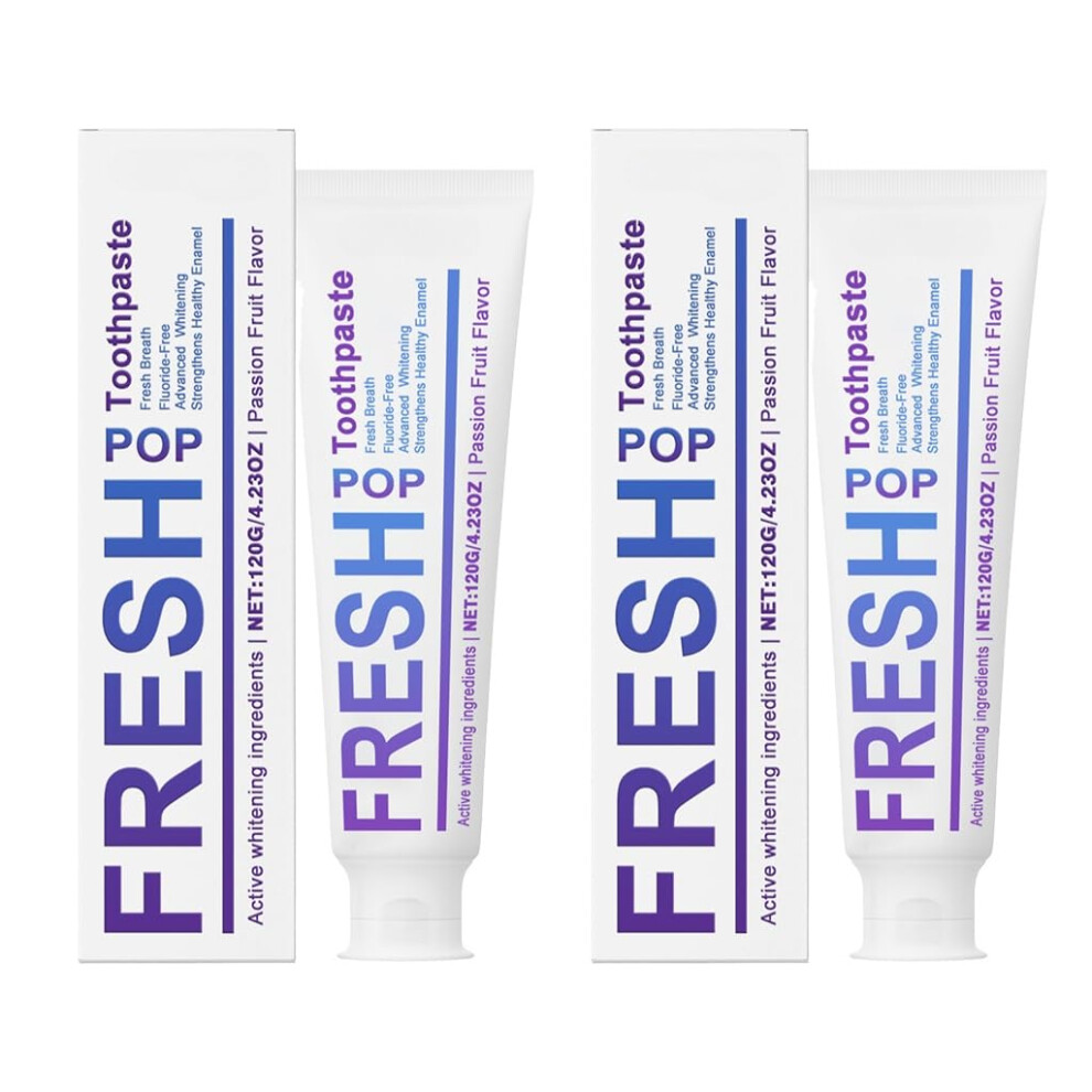 Purple Teeth Whitening Toothpaste For Stain Removal And Tartar Control, Gentle Formula, Fresh Breath (2Pcs)