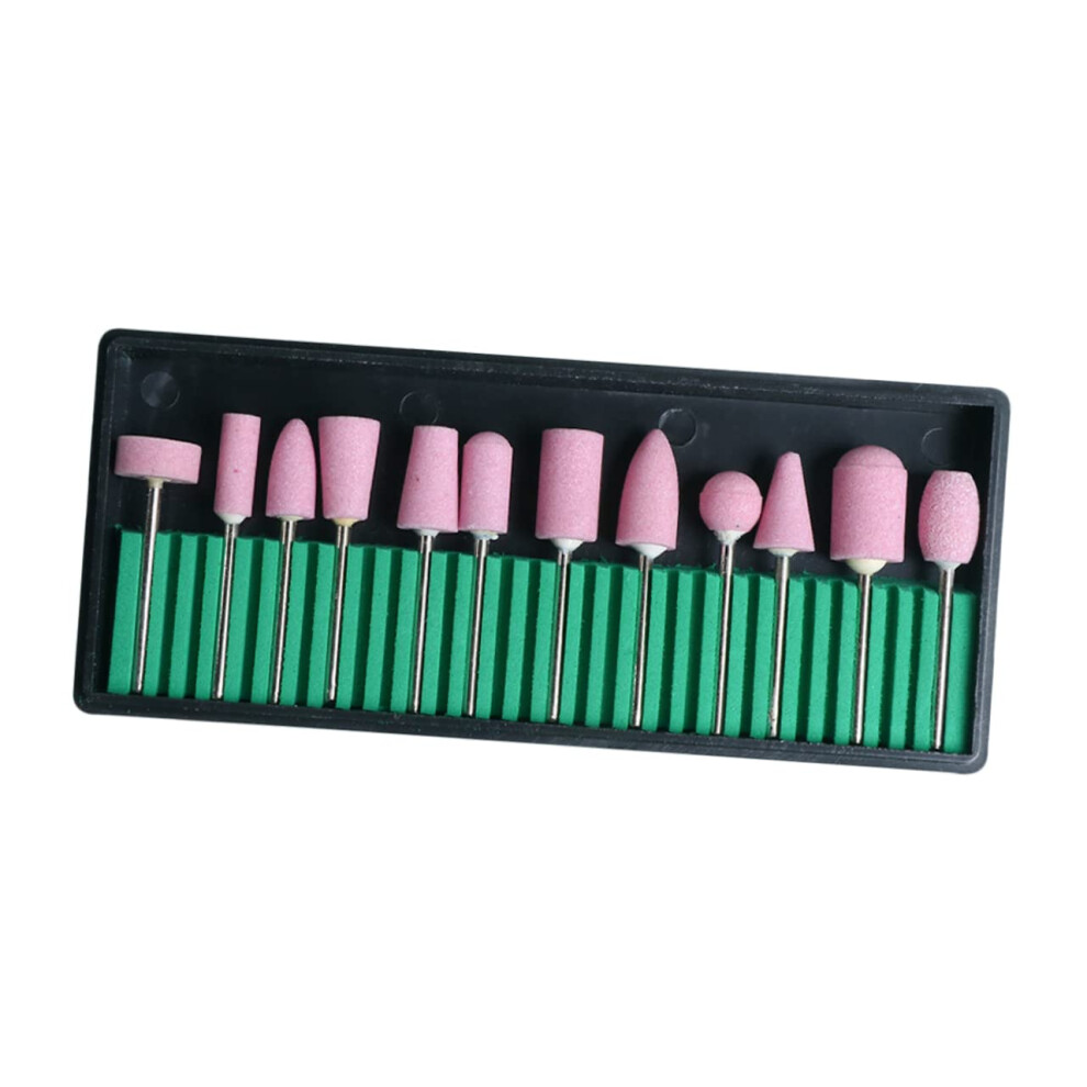 12pcs Stainless Steel Nail Drill Bits Set for Manicure and Pedicure, Salon Quality Shaping and Polishing