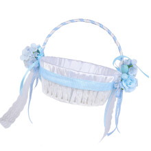 Panier de simulation de fleurs, décoration élégante de-Bleu