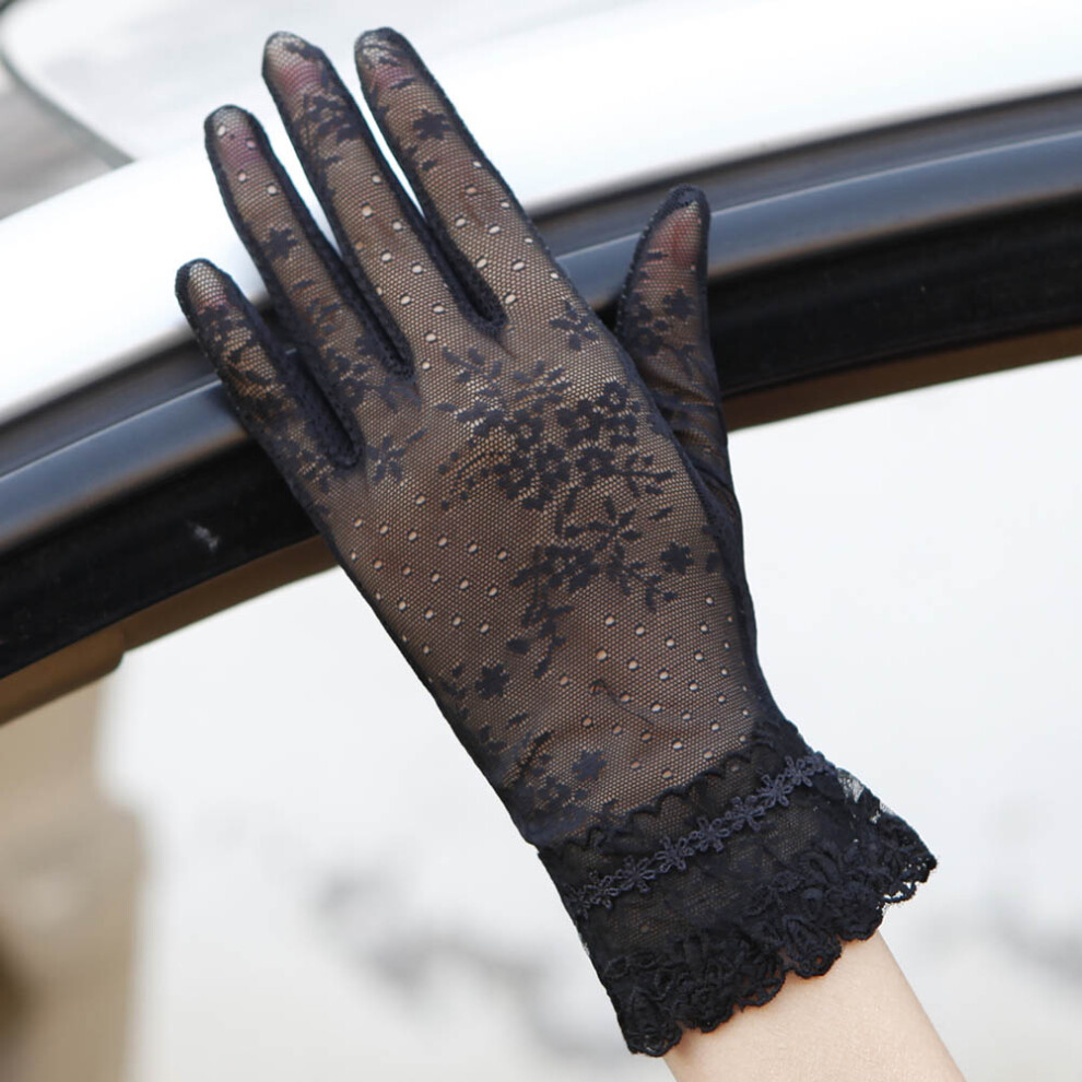 Reach-Tools (03C) Summer Women Sunscreen Gloves Ice Silk Lace