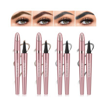 2PCS Waterproof Four Fork Eyebrow Pencil Pen for Natural Hairlike Strokes and Long Wear 1.2ML